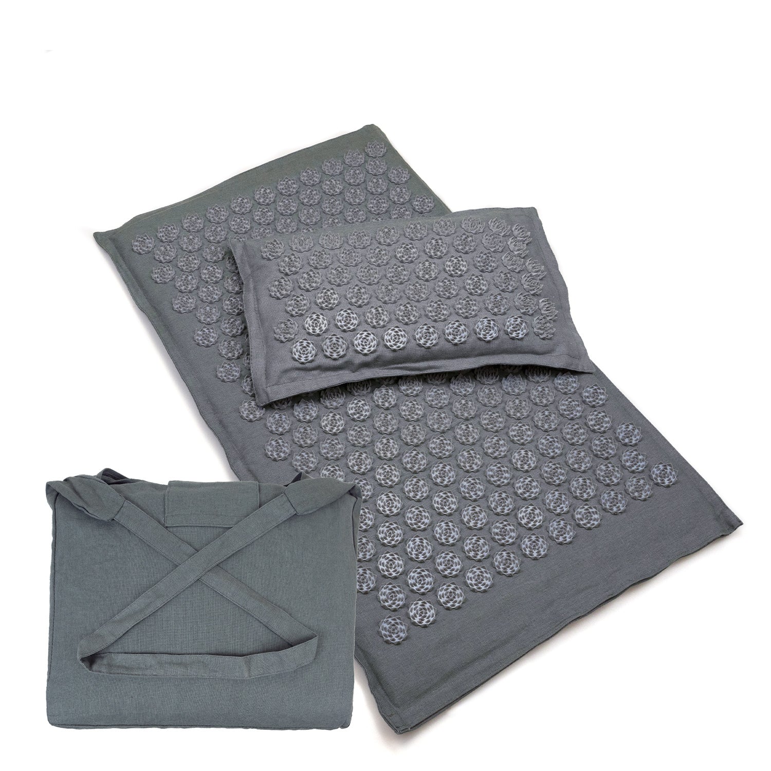Triangle Lotus Linen Acupuncture Massage Yoga Mat Set