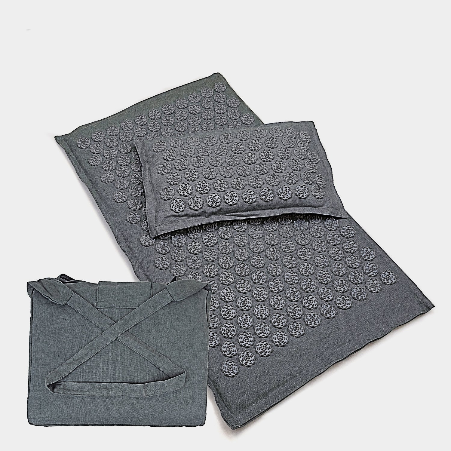 Triangle Lotus Linen Acupuncture Massage Yoga Mat Set