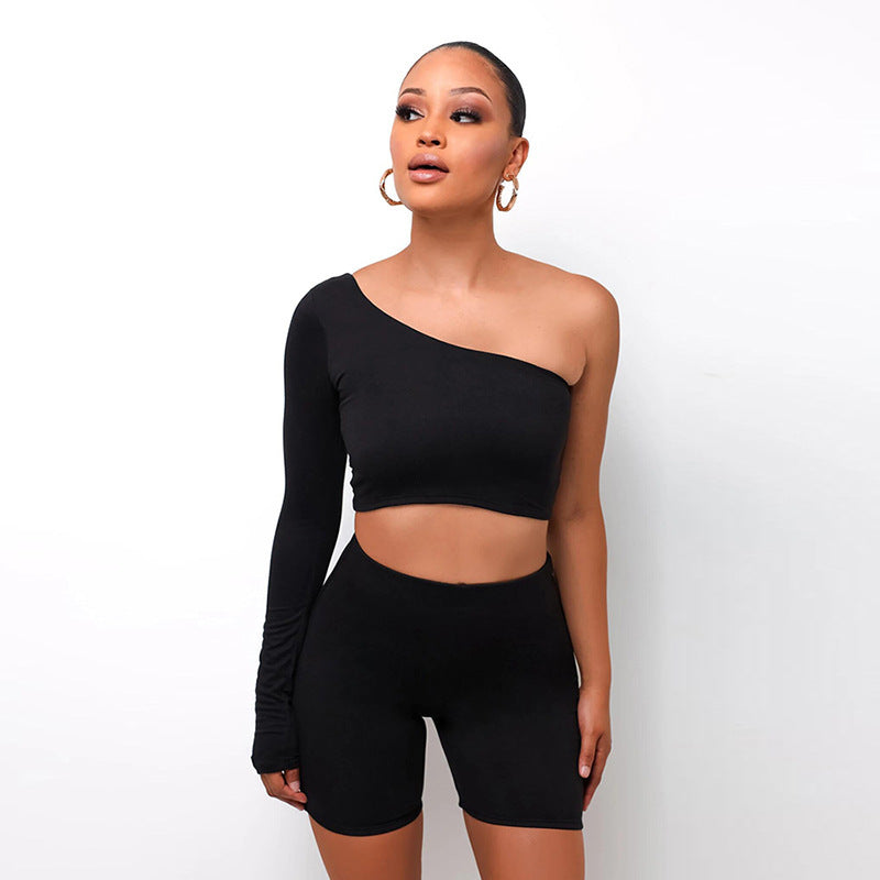 Two Piece Set Women Tracksuit | Crop Top Shorts | Nares Fitness