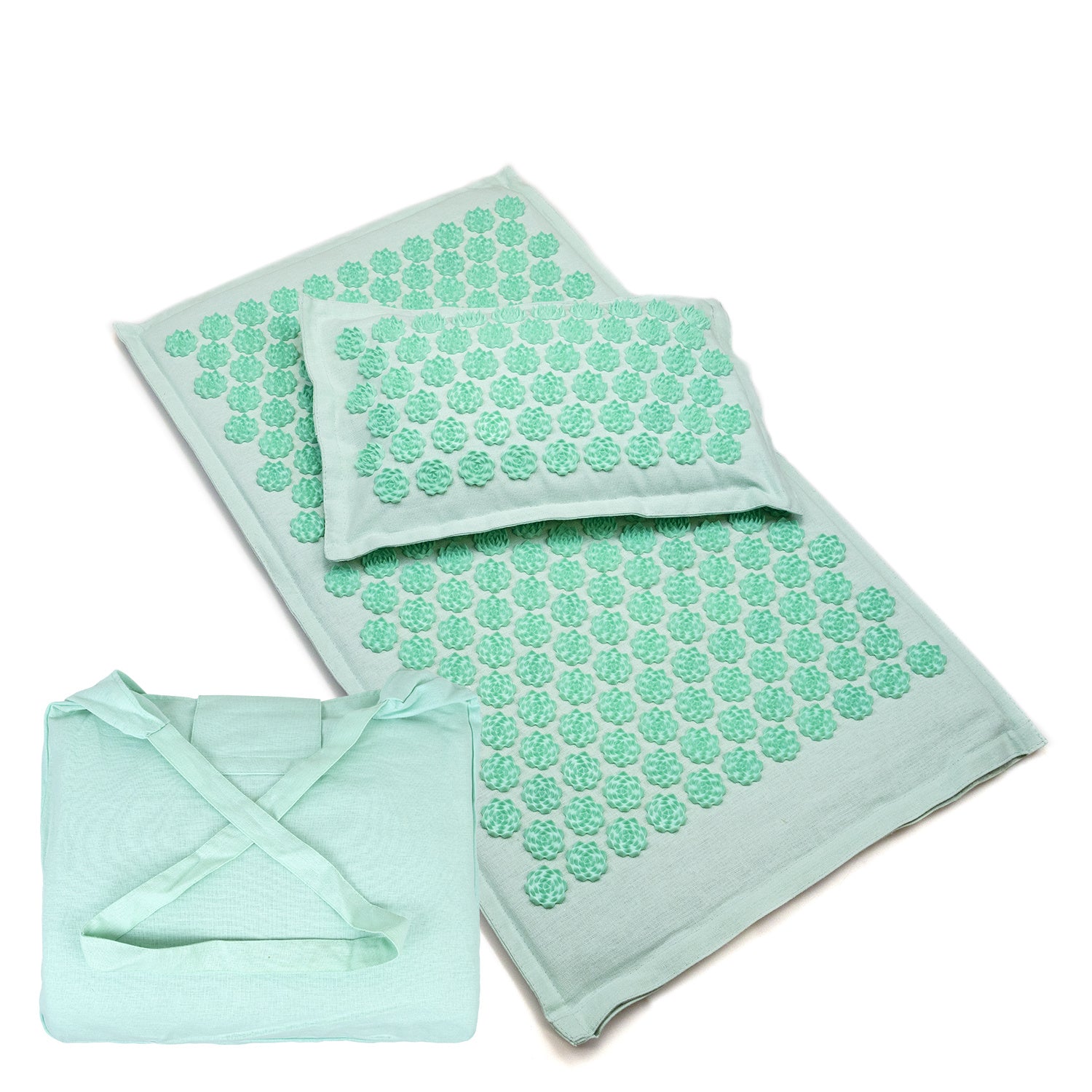 Triangle Lotus Linen Acupuncture Massage Yoga Mat Set