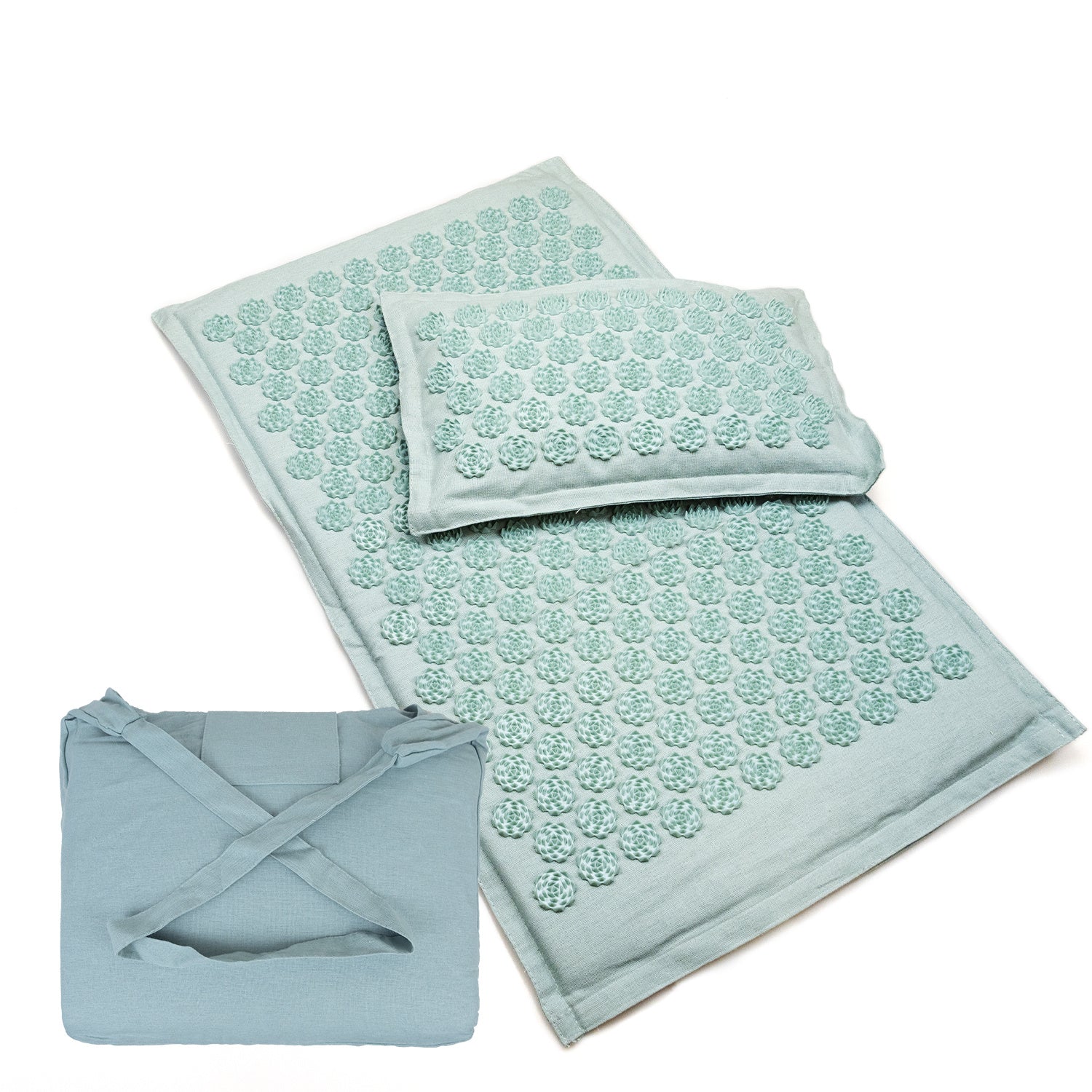 Triangle Lotus Linen Acupuncture Massage Yoga Mat Set