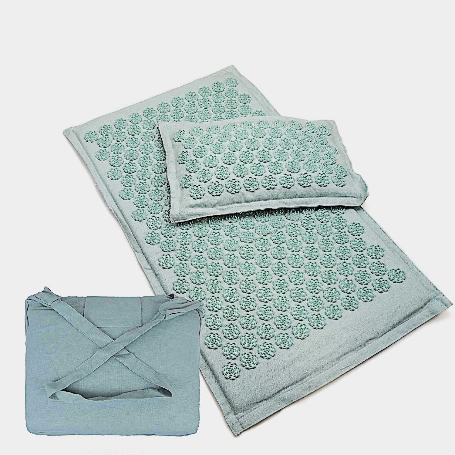 Triangle Lotus Linen Acupuncture Massage Yoga Mat Set