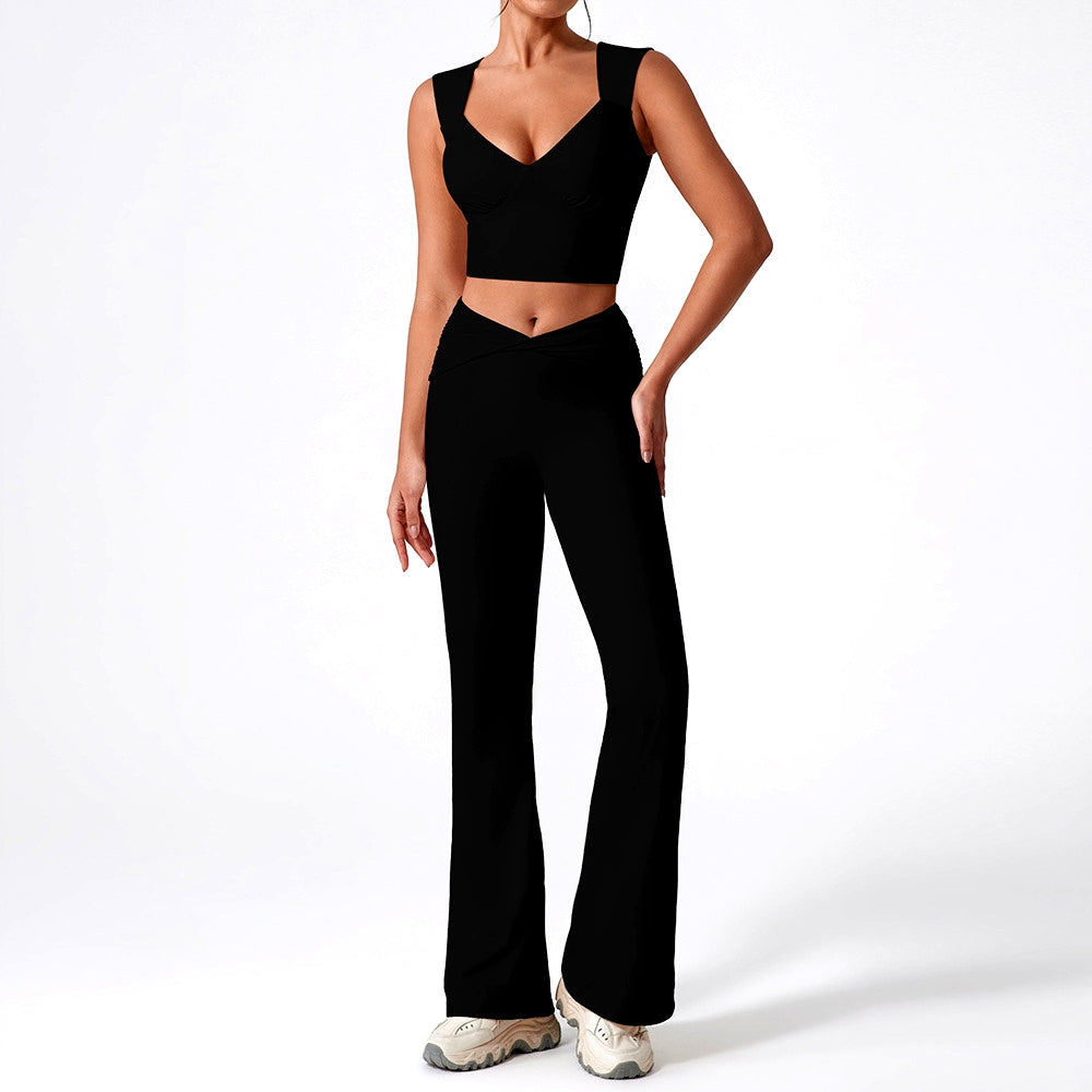 Ensemble aus Yoga, Fitness-Leggings und Büstenhalter-Bildhauern