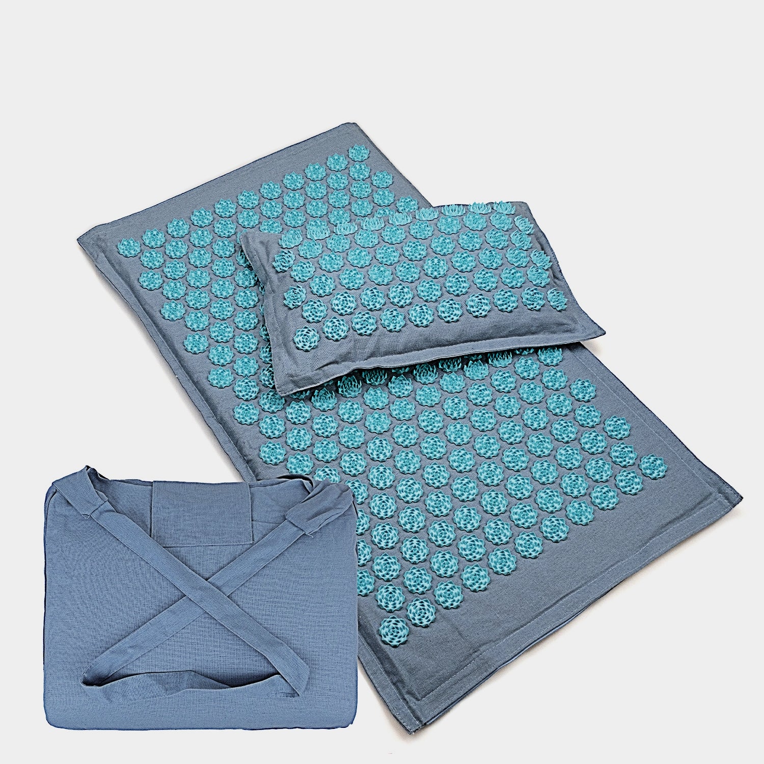 Triangle Lotus Linen Acupuncture Massage Yoga Mat Set