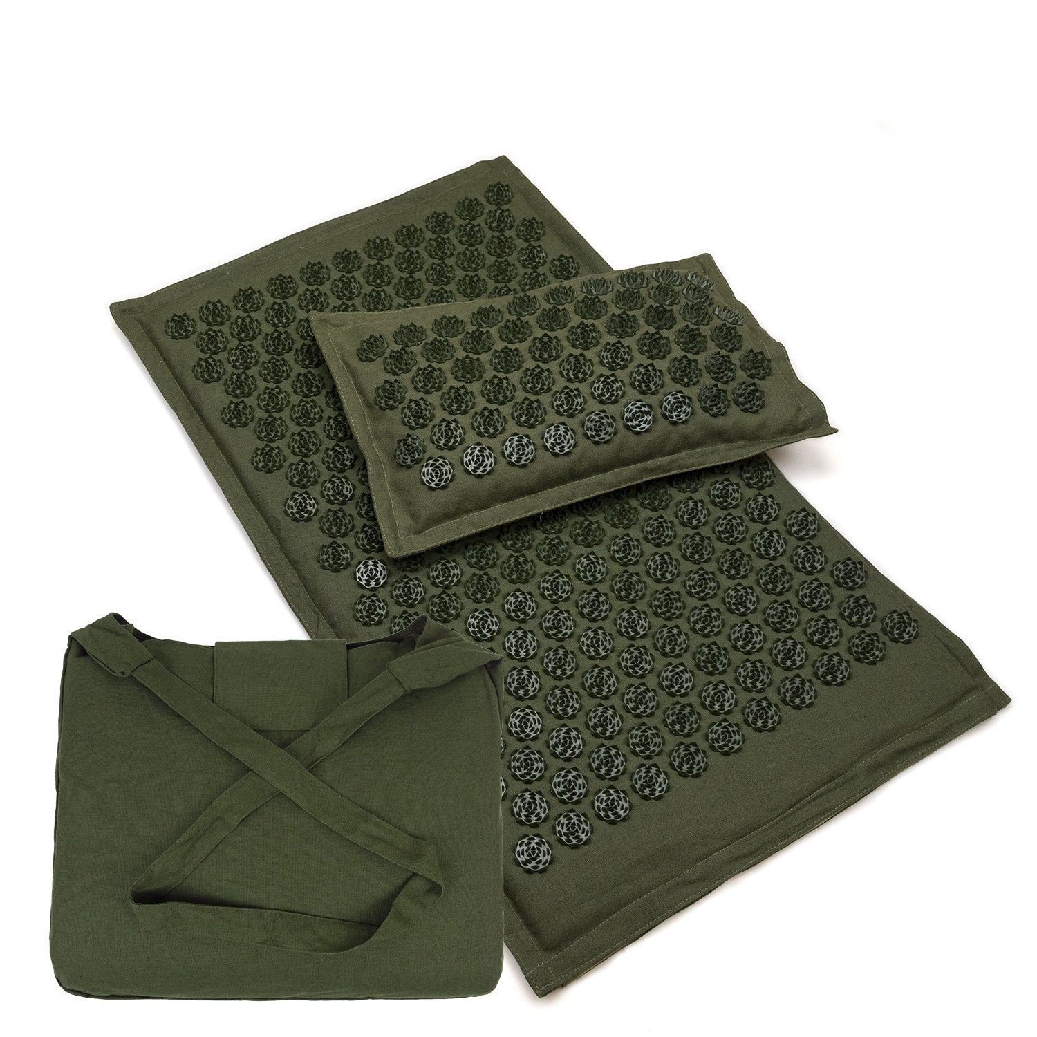 Triangle Lotus Linen Acupuncture Massage Yoga Mat Set