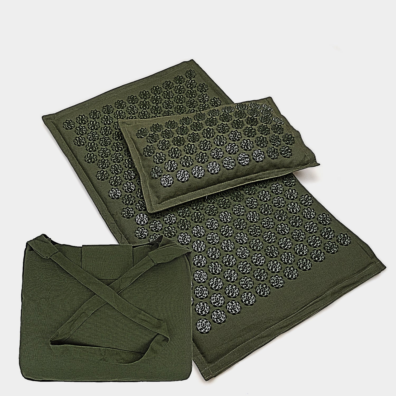 Triangle Lotus Linen Acupuncture Massage Yoga Mat Set