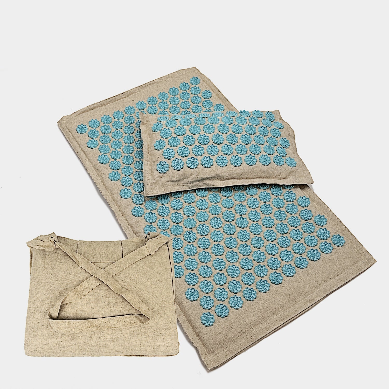 Triangle Lotus Linen Acupuncture Massage Yoga Mat Set