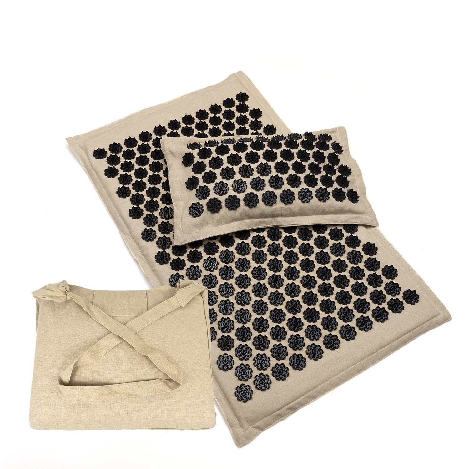 Triangle Lotus Linen Acupuncture Massage Yoga Mat Set