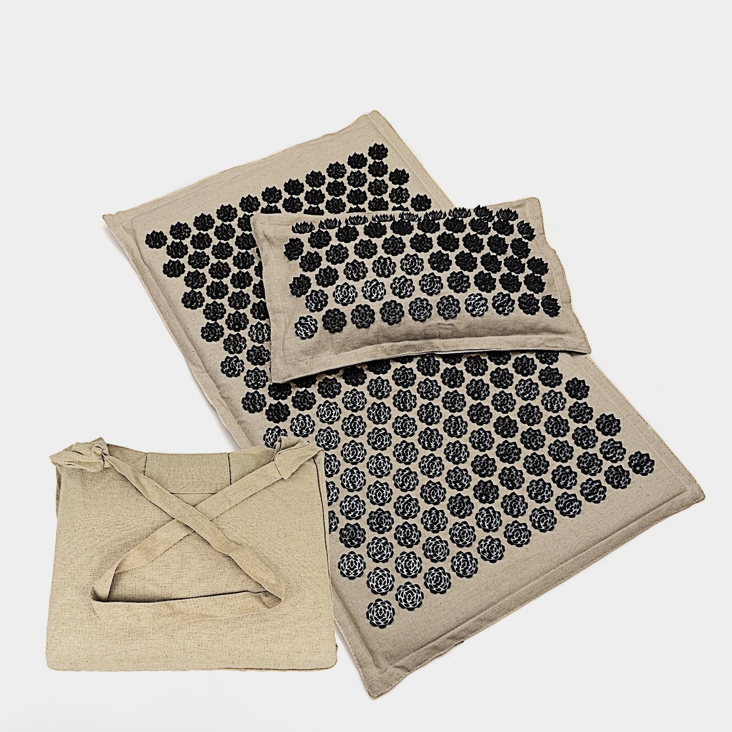 Triangle Lotus Linen Acupuncture Massage Yoga Mat Set