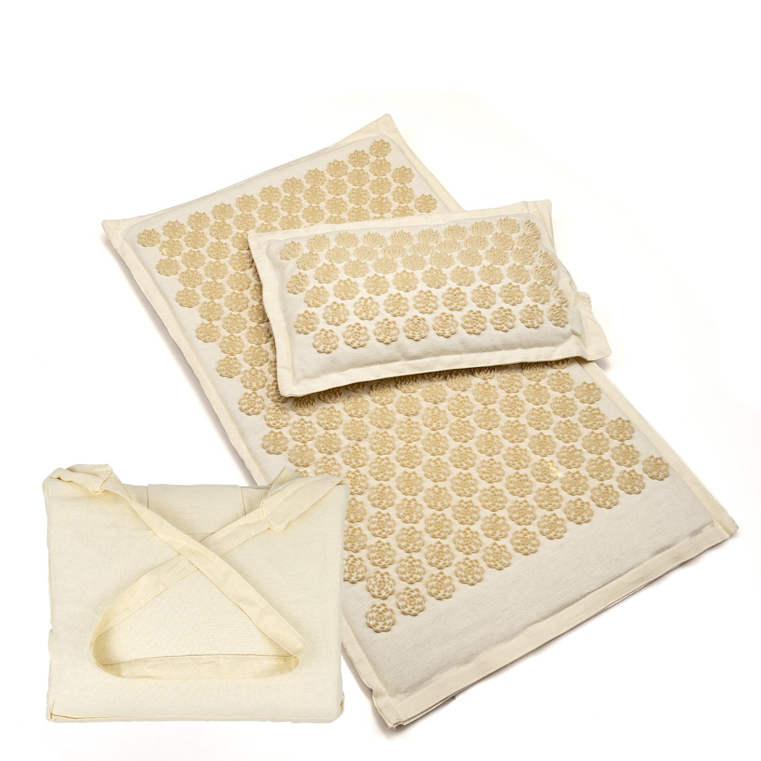 Triangle Lotus Linen Acupuncture Massage Yoga Mat Set