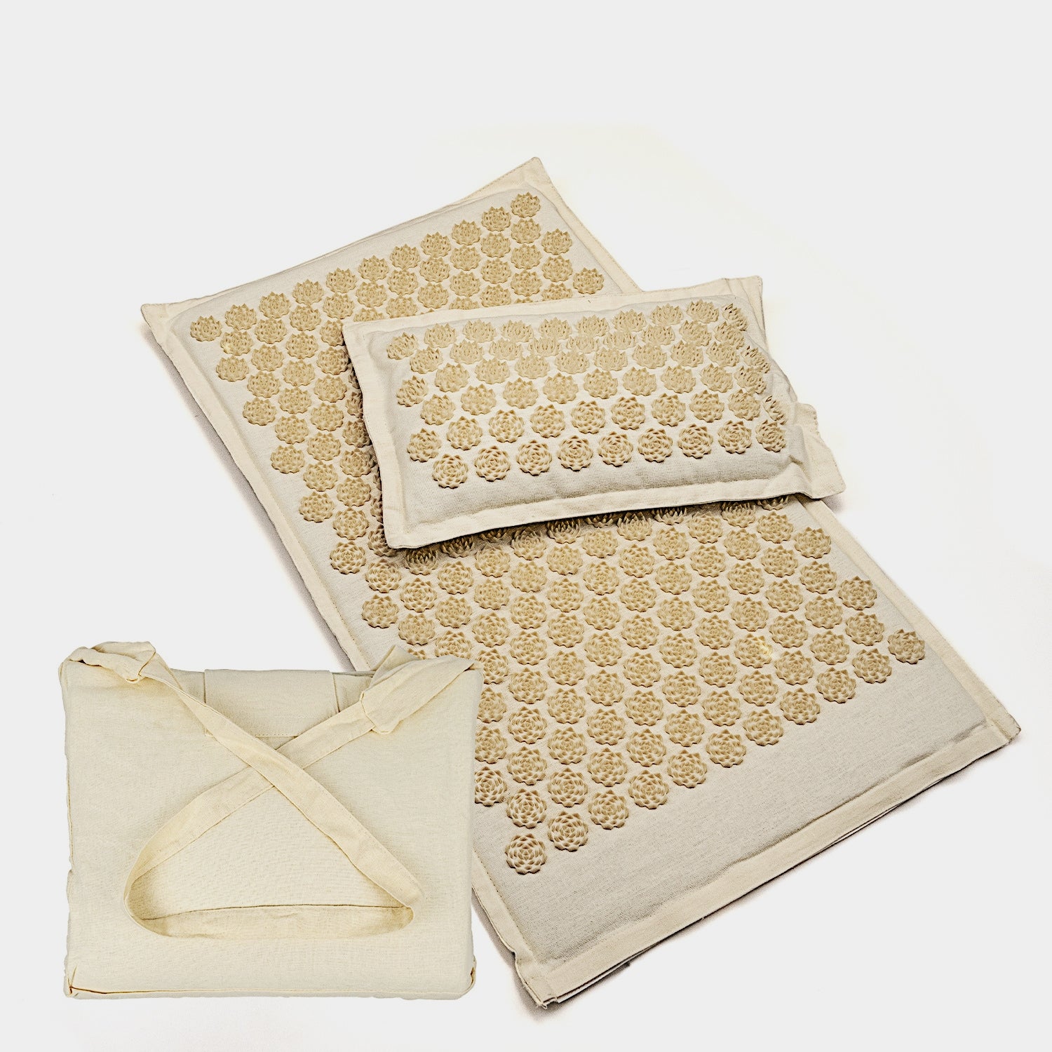 Triangle Lotus Linen Acupuncture Massage Yoga Mat Set