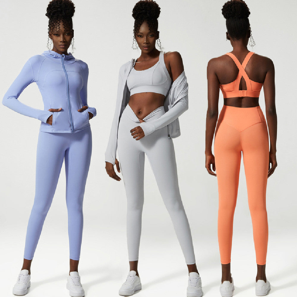 Ensemble Complet de Yoga et Fitness : Legging, Brassière et Veste