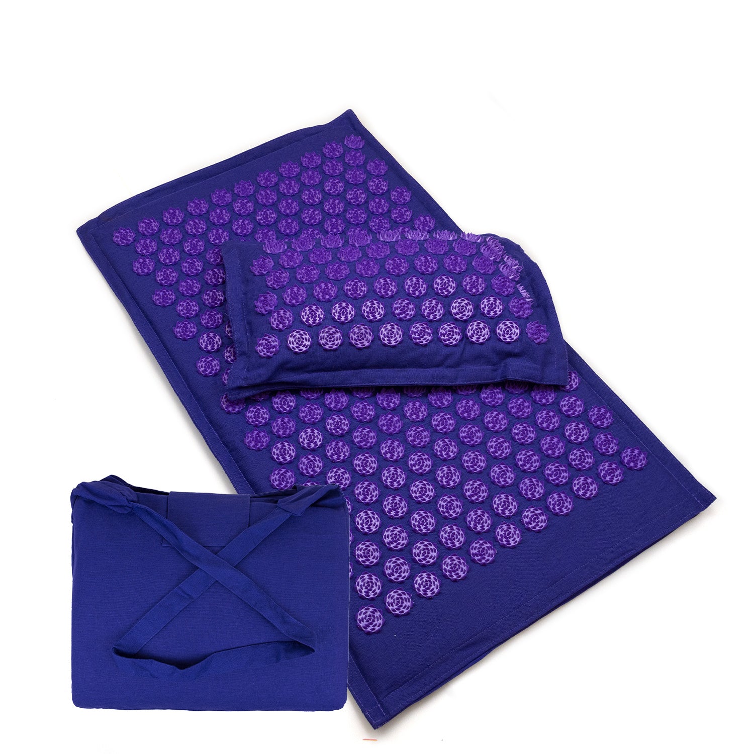 Triangle Lotus Linen Acupuncture Massage Yoga Mat Set