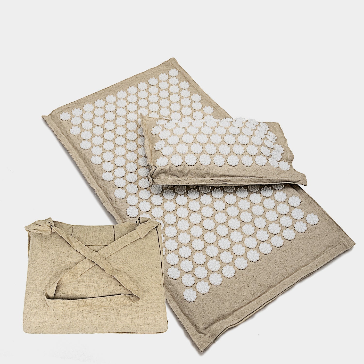 Triangle Lotus Linen Acupuncture Massage Yoga Mat Set