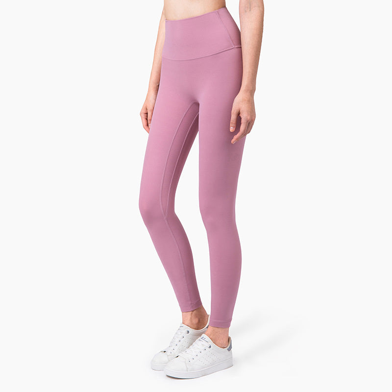 legging-seamless-taille-haute-rose-pastel-en-action